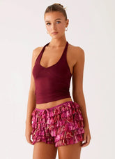 Entertain Me Bloomer Shorts - Lavender Lagoon