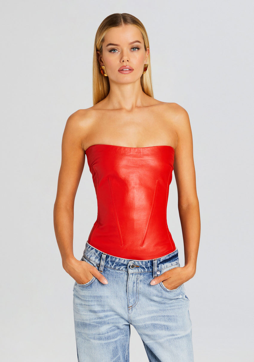 Veda Leather Top
