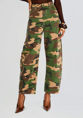 Marbel Mid Rise Barrel Jean
