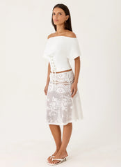 Yanna Midi Skirt - White