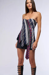 Strictly Business Tie Detail Corset Top