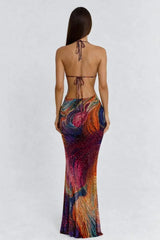 Esmeralda Crystal Maxi Dress